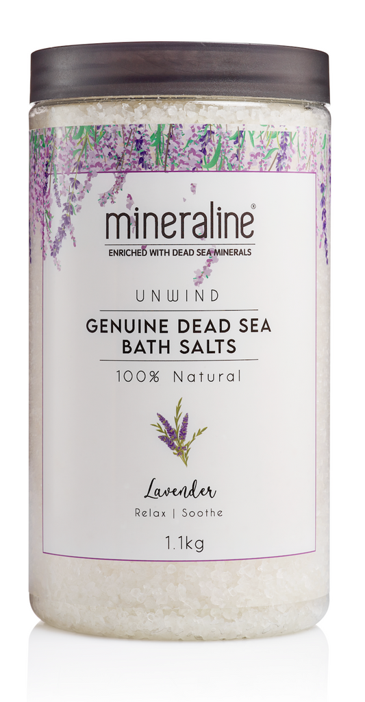 Unwind Lavender Genuine Dead Sea Bath Salts | أملاح البحر الميت بزيت الخزامى
